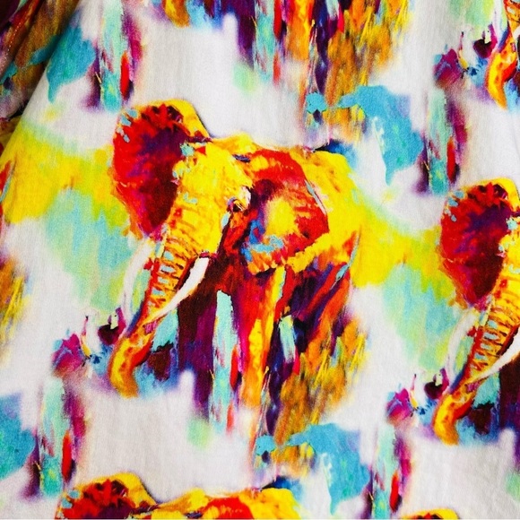 Kalmin Ross mens elephant print button down shirt - Picture 6 of 7